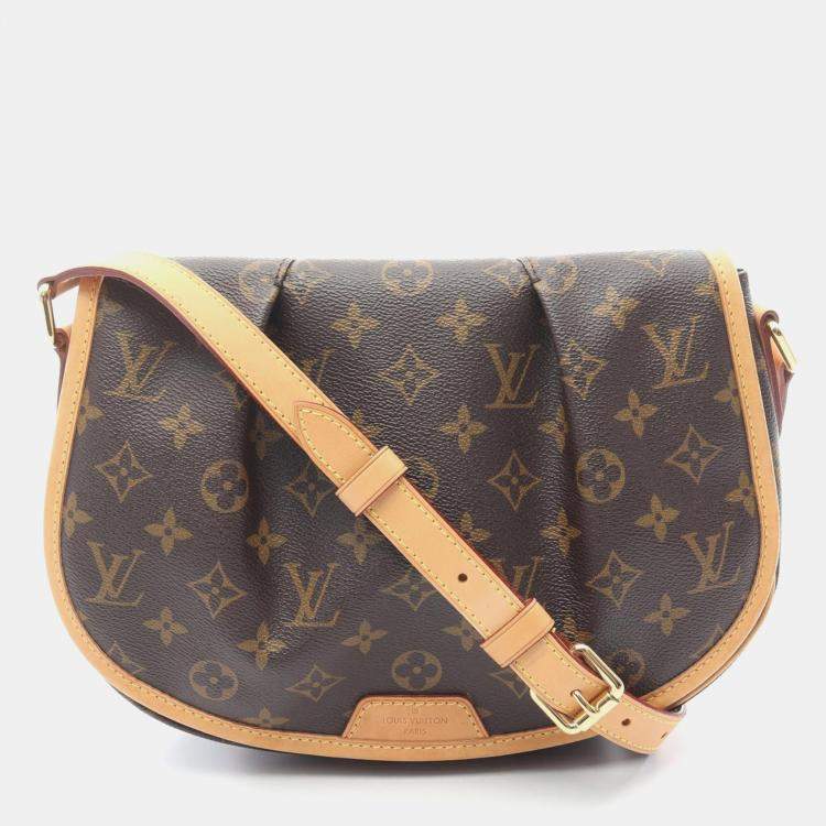 مملوكة مسبقًا Louis Vuitton Menilmontant PM Brown Monogram Canvas Leather Crossbody Bag