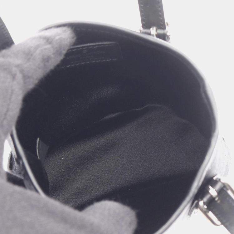 Pre Owned Louis Vuitton Bucket Black Monogram Satin Shoulder Bag