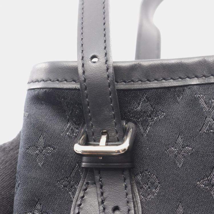 Pre Owned Louis Vuitton Bucket Black Monogram Satin Shoulder Bag