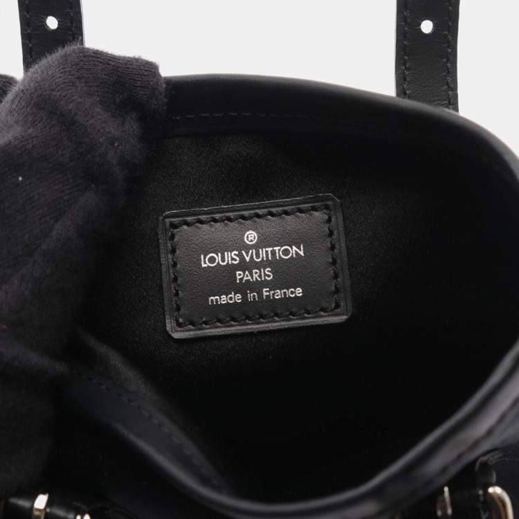 Pre Owned Louis Vuitton Bucket Black Monogram Satin Shoulder Bag
