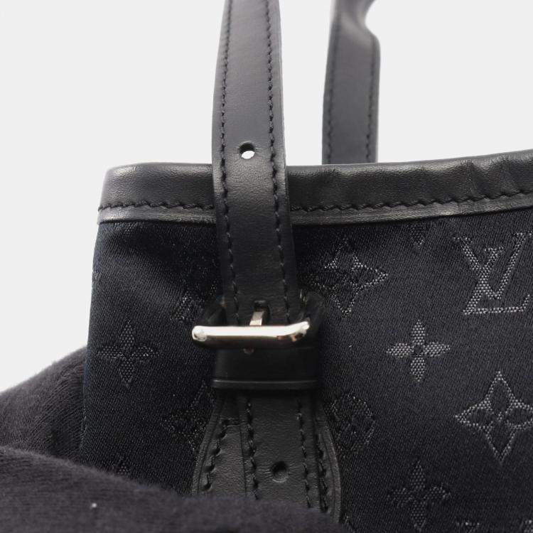 Pre Owned Louis Vuitton Bucket Black Monogram Satin Shoulder Bag