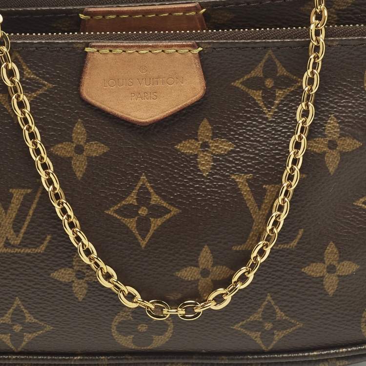 Pre Owned Louis Vuitton Rose Ballerine Monogram Canvas Multi Pochette Accessories Bag