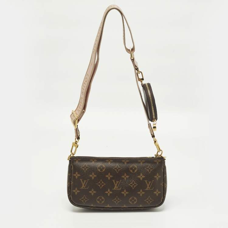Pre Owned Louis Vuitton Rose Ballerine Monogram Canvas Multi Pochette Accessories Bag