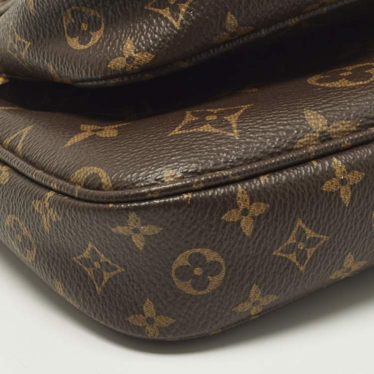 Pre Owned Louis Vuitton Rose Ballerine Monogram Canvas Multi Pochette Accessories Bag