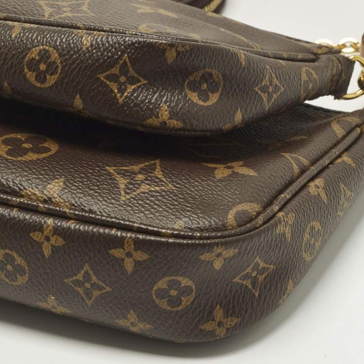 Pre Owned Louis Vuitton Rose Ballerine Monogram Canvas Multi Pochette Accessories Bag
