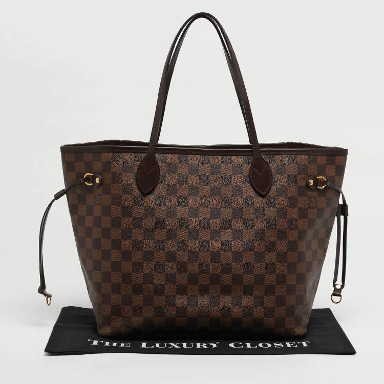 Pre Owned Louis Vuitton Neverfull MM Damier Ebene Canvas Bag