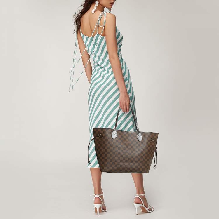 Pre Owned Louis Vuitton Neverfull MM Damier Ebene Canvas Bag