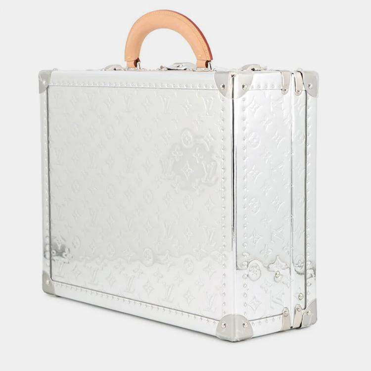 Pre Owned Louis Vuitton Cotteville Silver Monogram Mirror Size 40