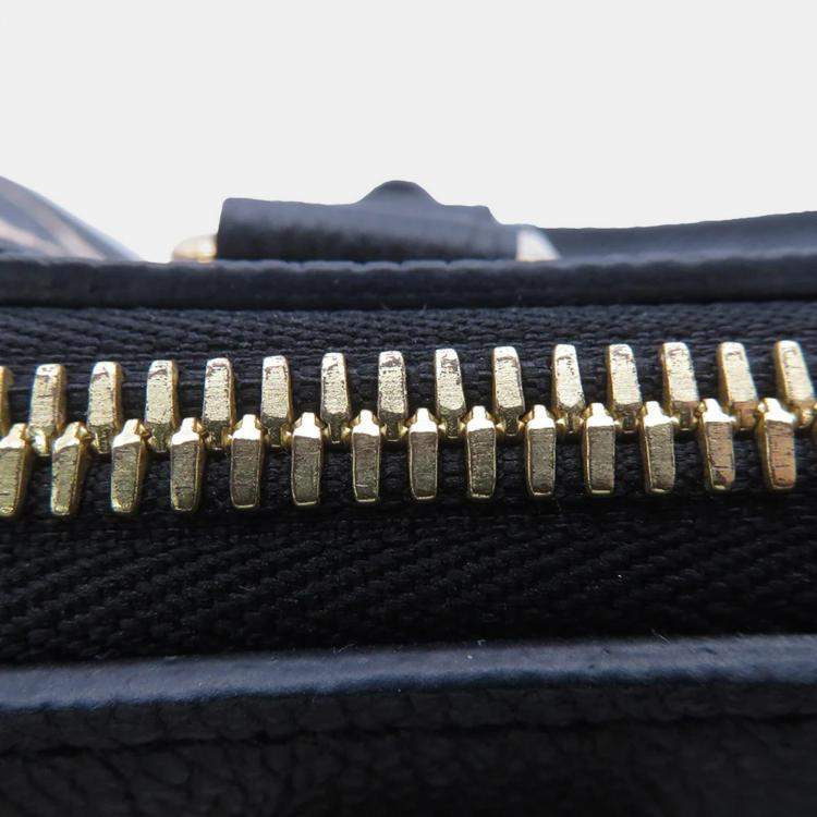 Pre Owned Louis Vuitton Speedy Bandouliere Black Bicolor Monogram Empreinte Leather Size 25