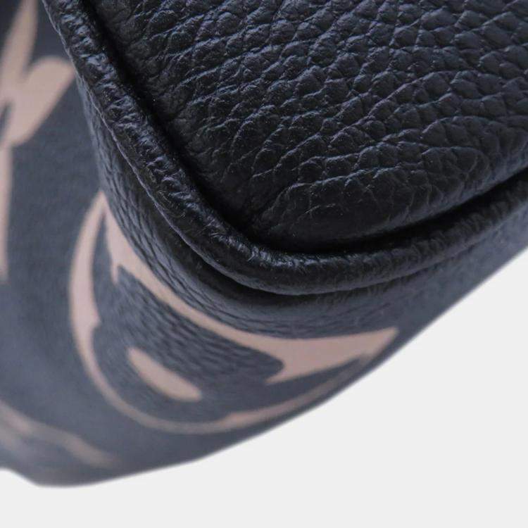 Pre Owned Louis Vuitton Speedy Bandouliere Black Bicolor Monogram Empreinte Leather Size 25