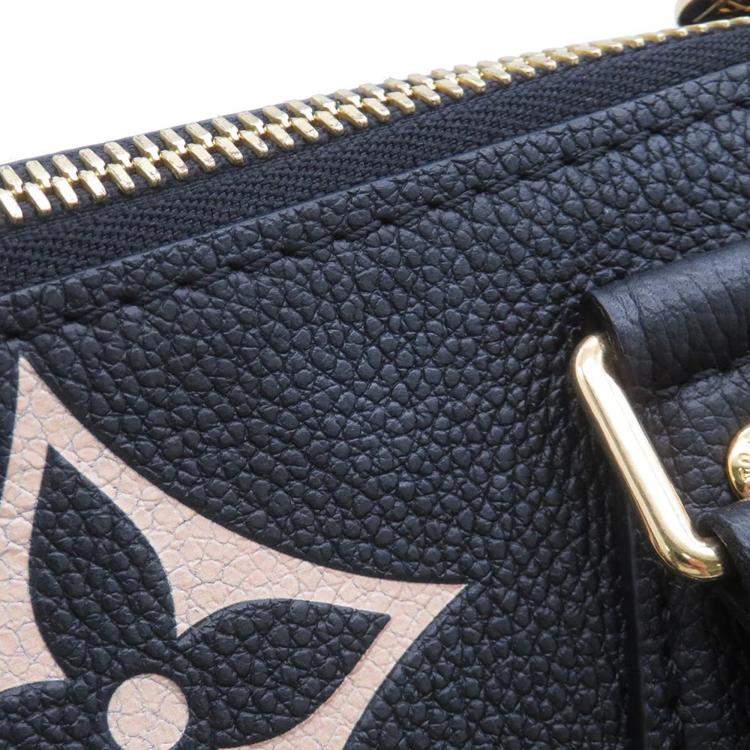 Pre Owned Louis Vuitton Speedy Bandouliere Black Bicolor Monogram Empreinte Leather Size 25