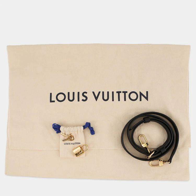 Pre Owned Louis Vuitton Speedy Bandouliere Black Bicolor Monogram Empreinte Leather Size 25