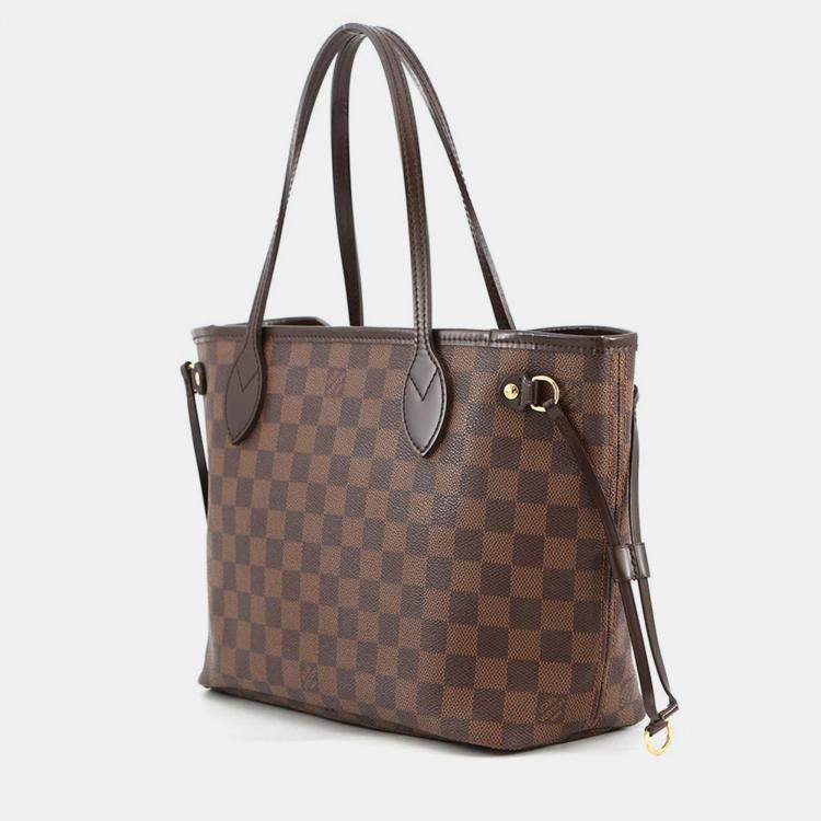 Pre Owned Louis Vuitton Neverfull Brown Damier Ebene Canvas Size Pm