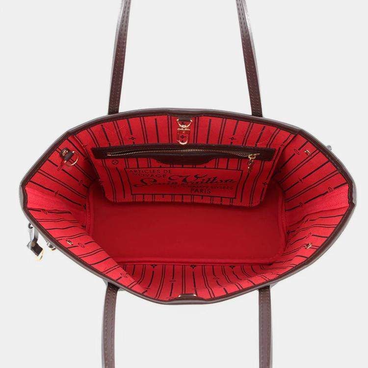 Pre Owned Louis Vuitton Neverfull Brown Damier Ebene Canvas Size Pm