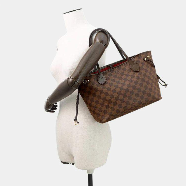 Pre Owned Louis Vuitton Neverfull Brown Damier Ebene Canvas Size Pm