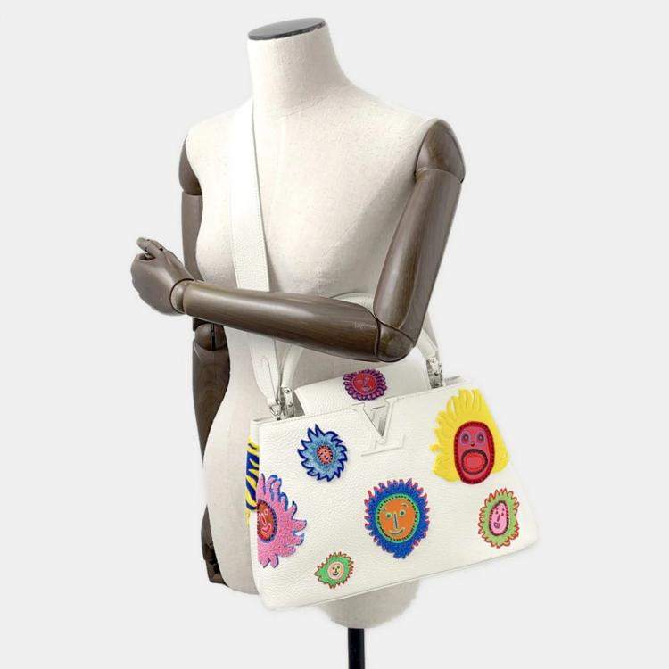 Pre Owned Louis Vuitton capucines White Taurillon Size Mm