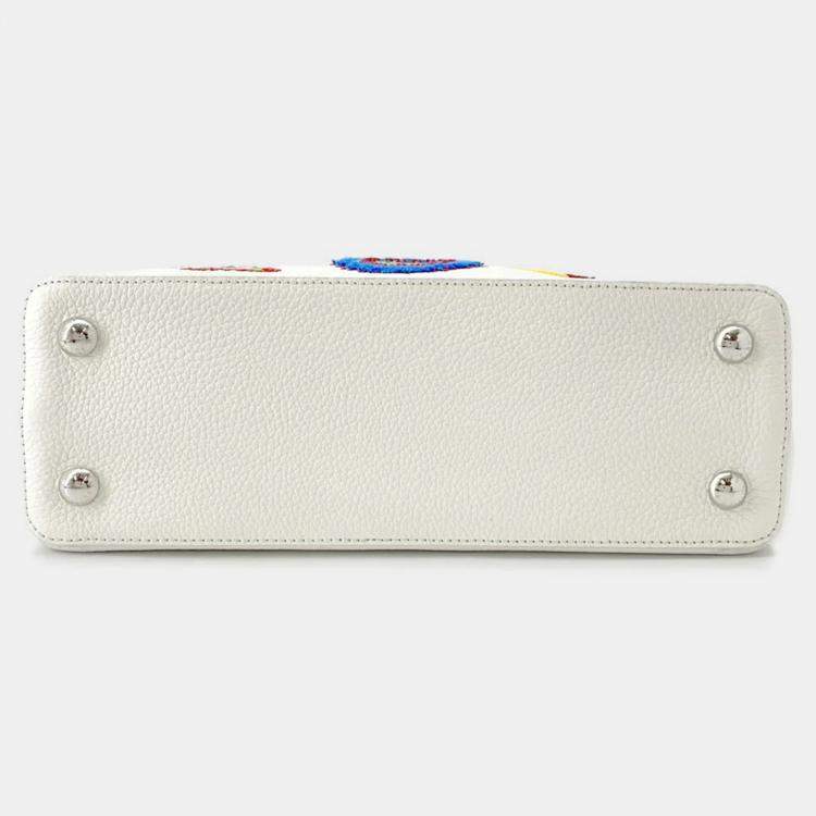 Pre Owned Louis Vuitton capucines White Taurillon Size Mm