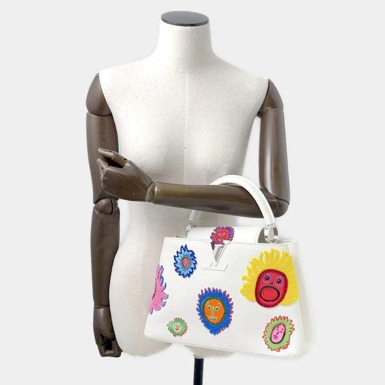 Pre Owned Louis Vuitton capucines White Taurillon Size Mm