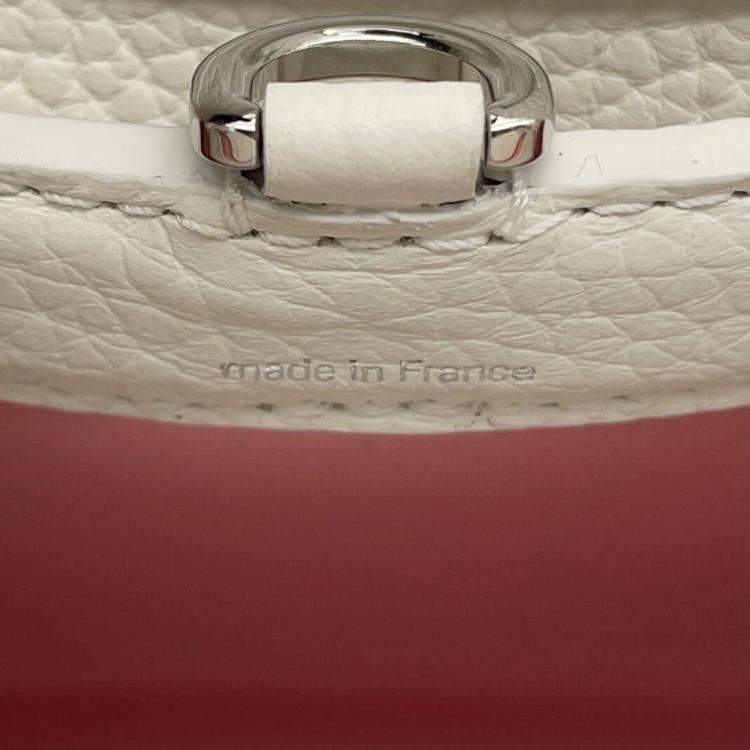 Pre Owned Louis Vuitton capucines White Taurillon Size Mm