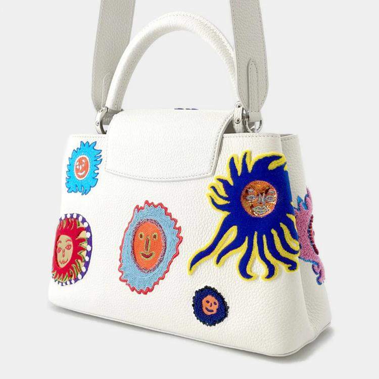 Pre Owned Louis Vuitton capucines White Taurillon Size Mm