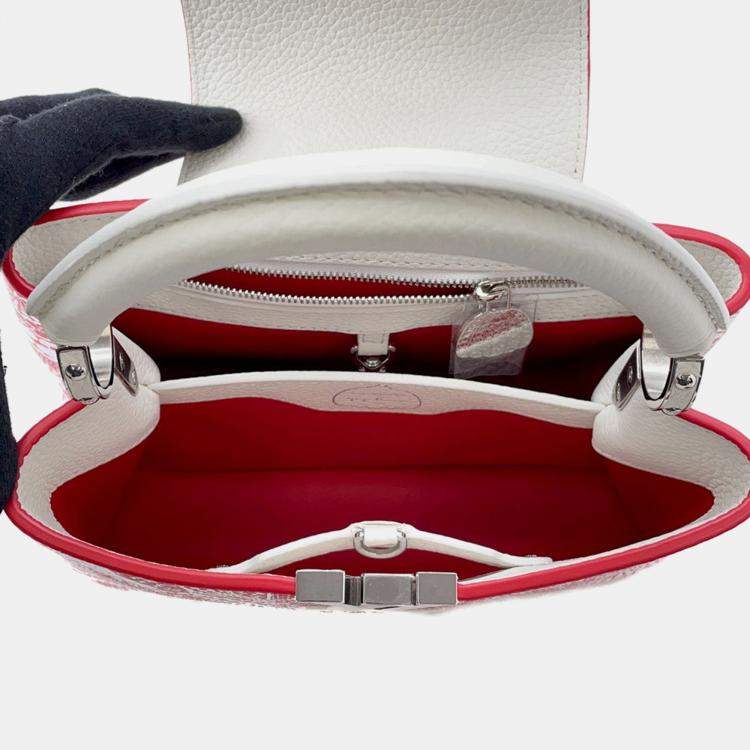 Pre Owned Louis Vuitton Lvxyk Psychedelic Flower Capucines Rouge/Blanc Taurillon Leather Size BB