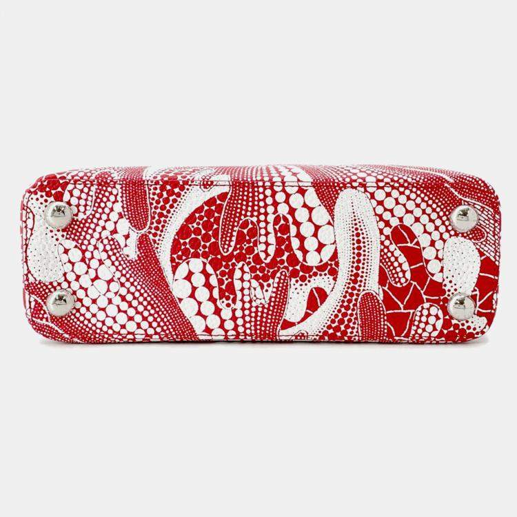 Pre Owned Louis Vuitton Lvxyk Psychedelic Flower Capucines Rouge/Blanc Taurillon Leather Size BB