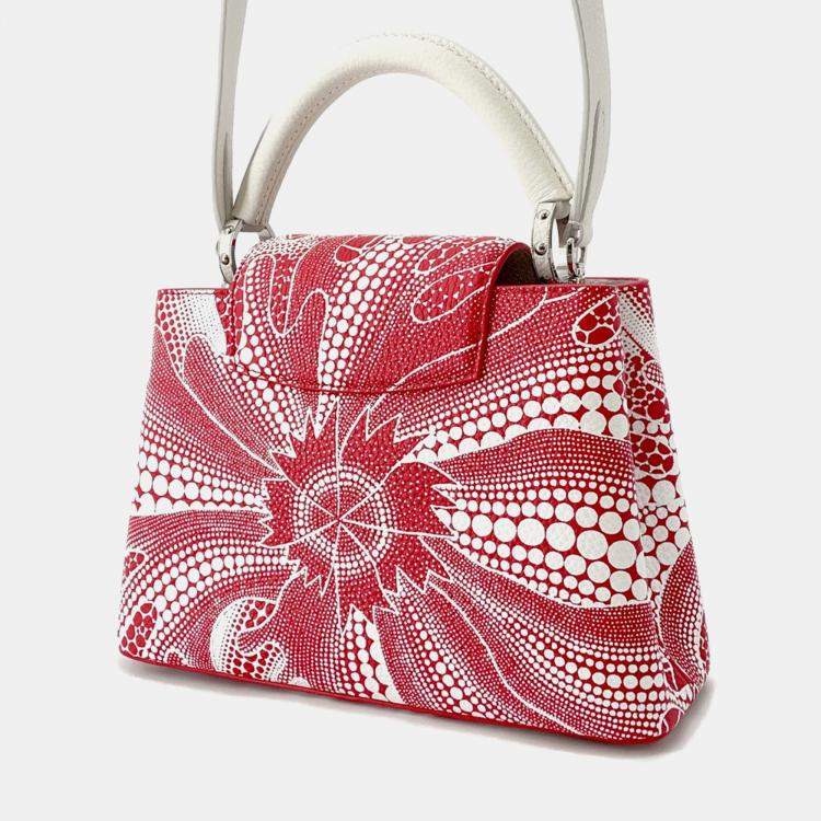 Pre Owned Louis Vuitton Lvxyk Psychedelic Flower Capucines Rouge/Blanc Taurillon Leather Size BB