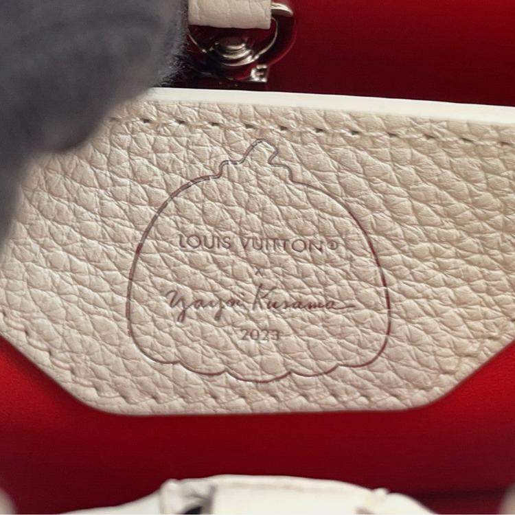 Pre Owned Louis Vuitton Lvxyk Psychedelic Flower Capucines Rouge/Blanc Taurillon Leather Size BB