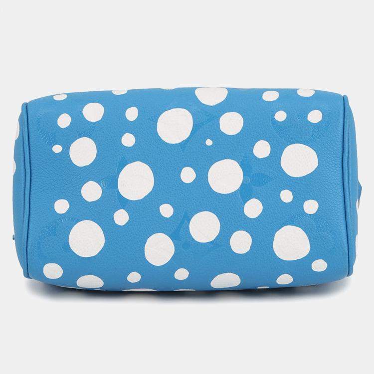 Pre Owned Louis Vuitton Lvxyk Speedy Bandouliere Blue/White Monogram Empreinte Leather Infinity Dot Size 20