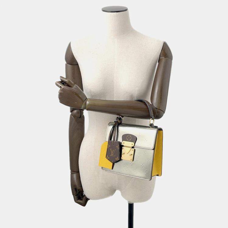 Pre Owned Louis Vuitton Spring Street Silver/Tassili Yellow Monogram Vernis Leather Epi Leather Monogram Size Pm