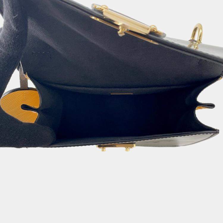 Pre Owned Louis Vuitton Spring Street Silver/Tassili Yellow Monogram Vernis Leather Epi Leather Monogram Size Pm