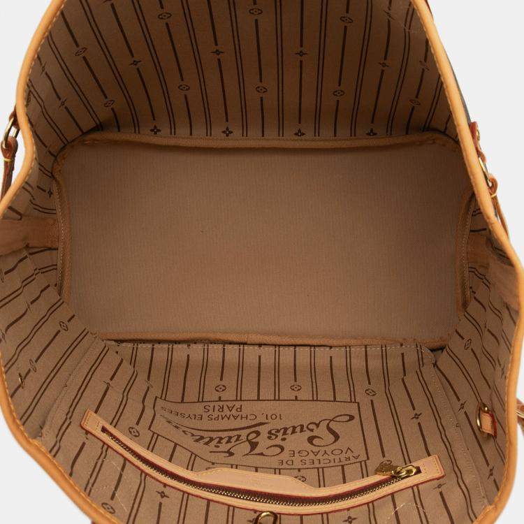 Pre Owned Louis Vuitton Brown Monogram Neverfull MM