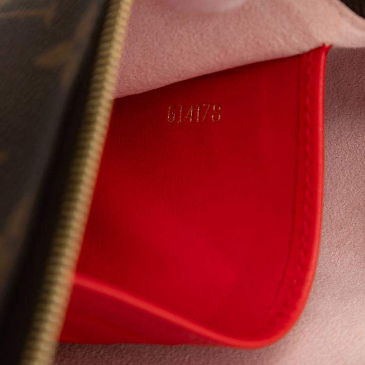 Pre Owned Louis Vuitton Brown Monogram Blooming Flowers Double Zip Pochette