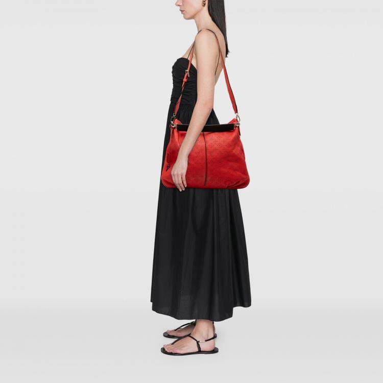 Pre Owned Louis Vuitton Red Monogram Mahina Selene MM