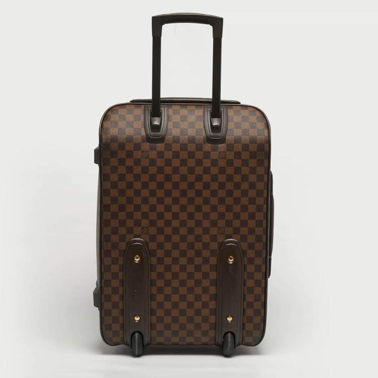 Pre Owned Louis Vuitton Pegase 55 Damier Ebene Canvas Luggage
