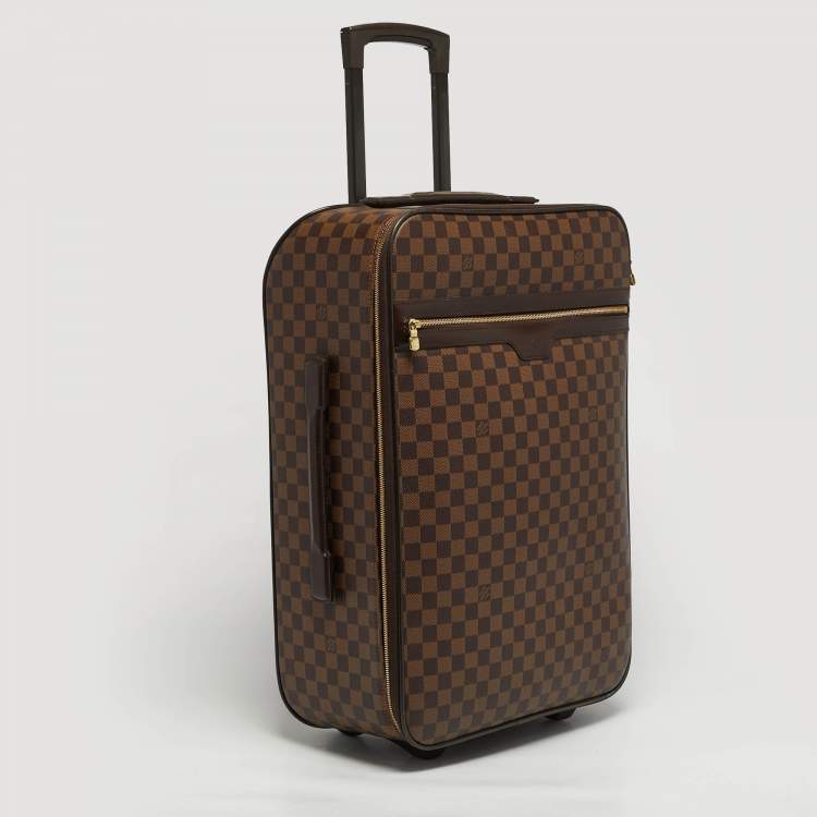 Pre Owned Louis Vuitton Pegase 55 Damier Ebene Canvas Luggage