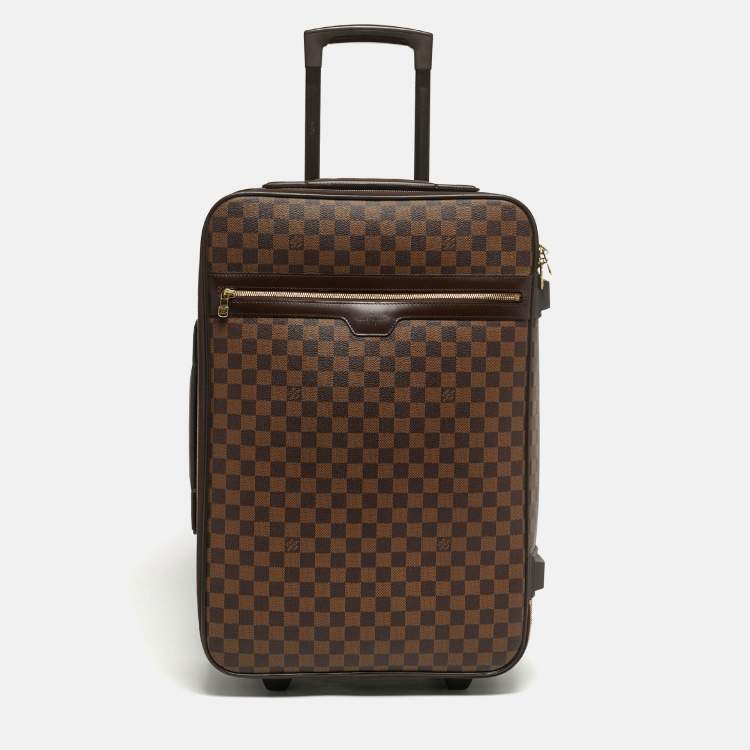 Pre Owned Louis Vuitton Pegase 55 Damier Ebene Canvas Luggage