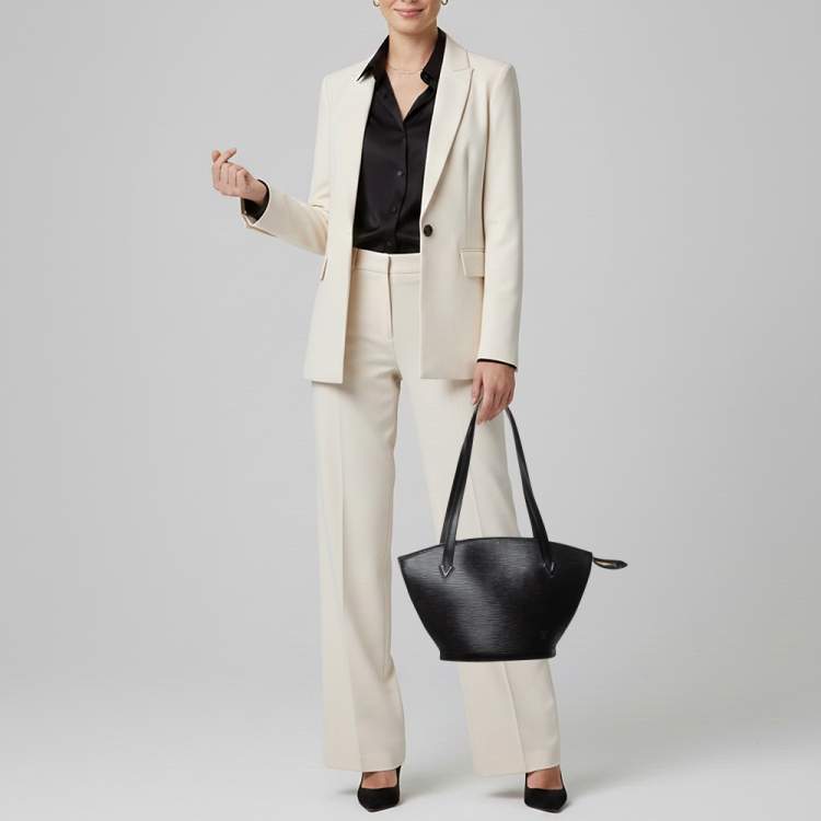 Pre Owned Louis Vuitton Saint Jacques PM Black Epi Leather Bag