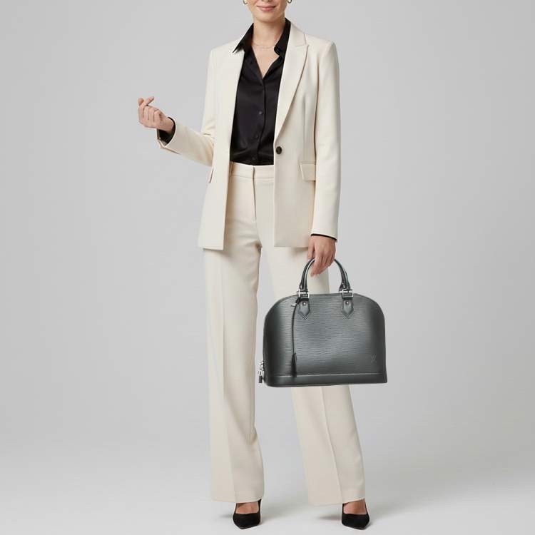 Pre Owned Louis Vuitton Alma PM Black Epi Leather Bag