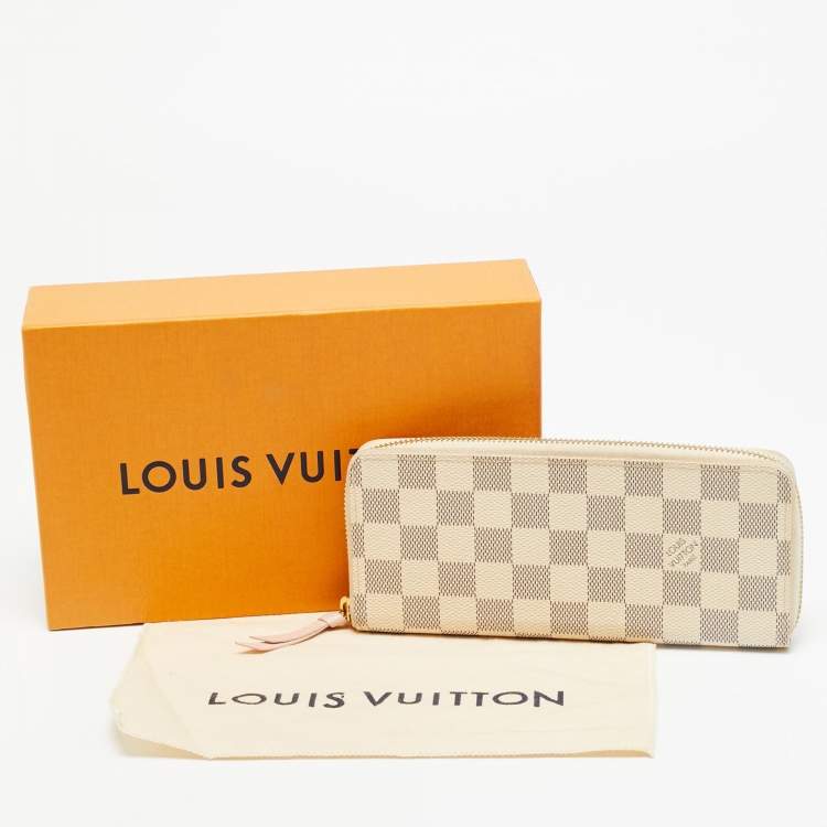 Pre Owned Louis Vuitton Clemence Damier Azur Canvas Wallet