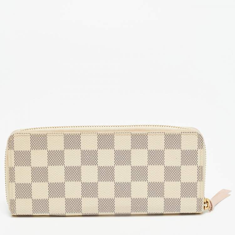 Pre Owned Louis Vuitton Clemence Damier Azur Canvas Wallet