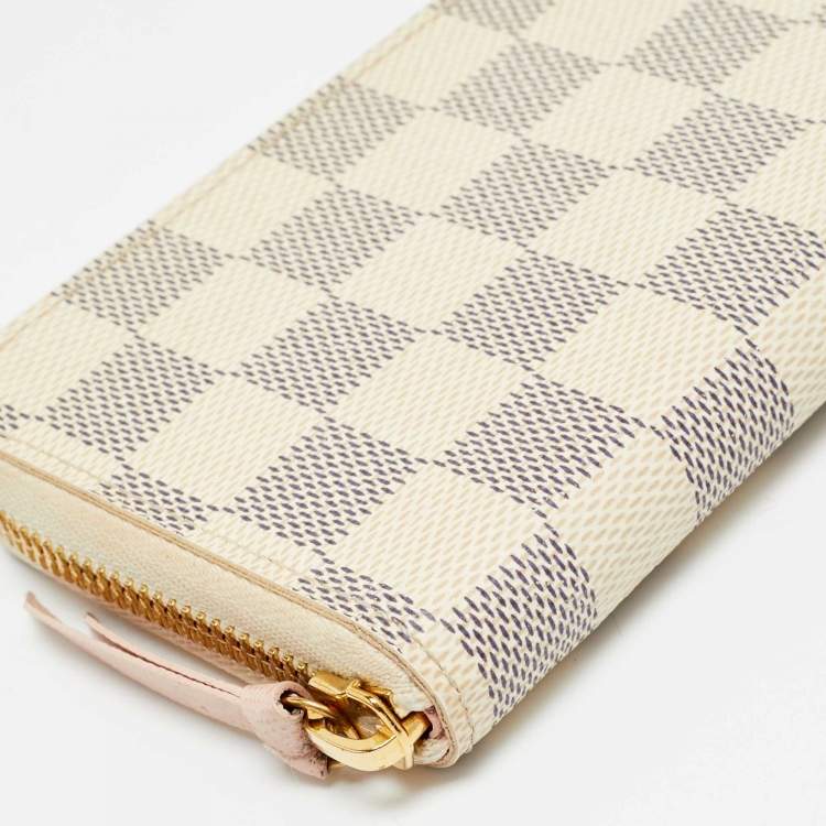 Pre Owned Louis Vuitton Clemence Damier Azur Canvas Wallet