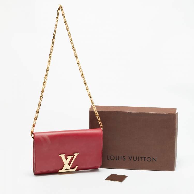 Pre Owned Louis Vuitton Chain Louise GM Hibiscus Leather Bag
