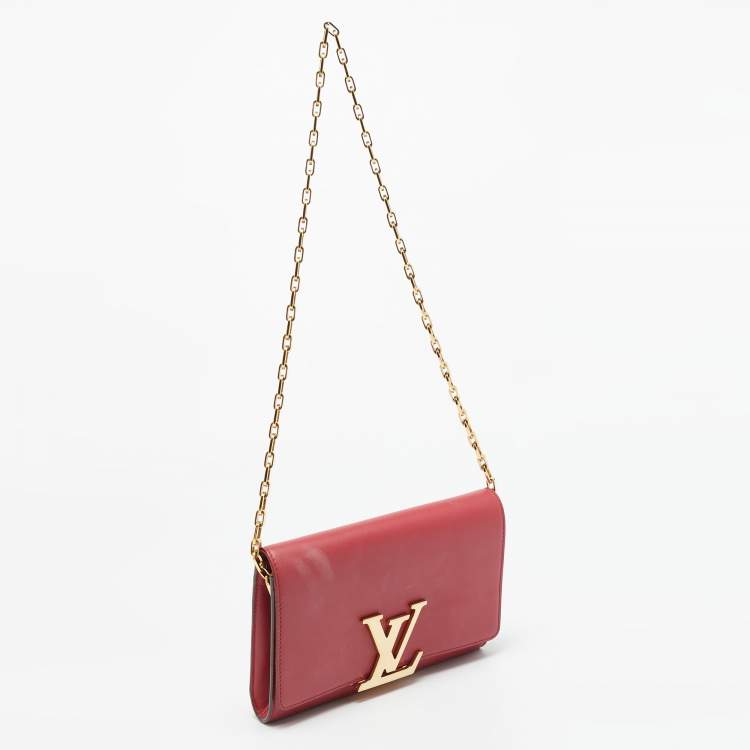 Pre Owned Louis Vuitton Chain Louise GM Hibiscus Leather Bag