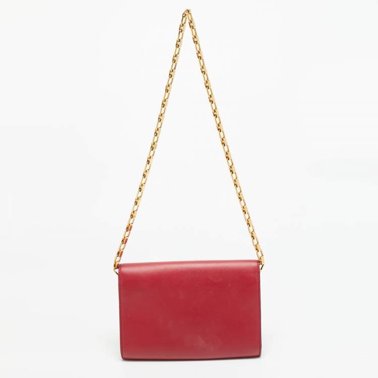 Pre Owned Louis Vuitton Chain Louise GM Hibiscus Leather Bag