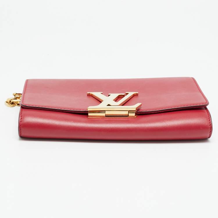 Pre Owned Louis Vuitton Chain Louise GM Hibiscus Leather Bag