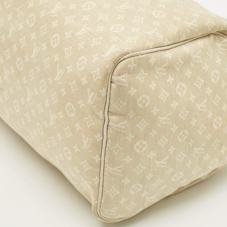 Pre Owned Louis Vuitton Speedy 30 Dune Monogram Mini Lin Canvas Bag