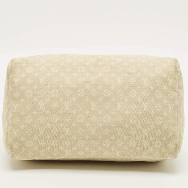 Pre Owned Louis Vuitton Speedy 30 Dune Monogram Mini Lin Canvas Bag