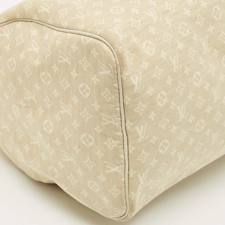 Pre Owned Louis Vuitton Speedy 30 Dune Monogram Mini Lin Canvas Bag