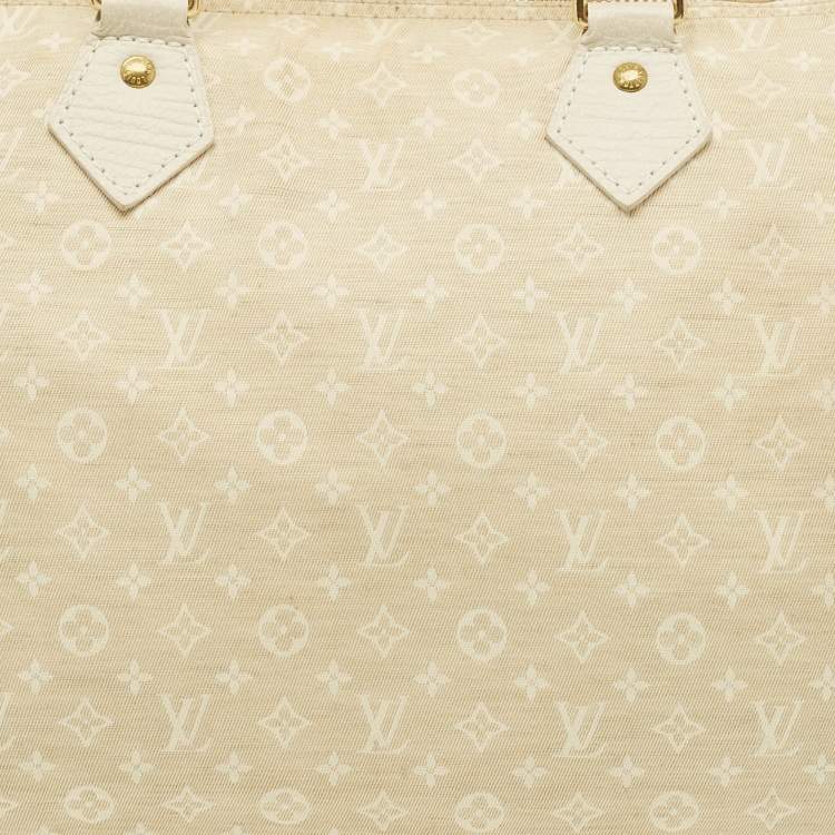 Pre Owned Louis Vuitton Speedy 30 Dune Monogram Mini Lin Canvas Bag